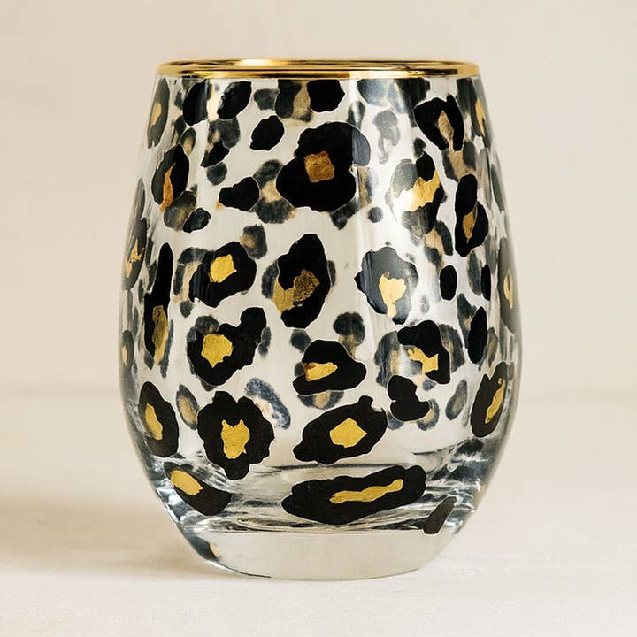 SET VAN 4 BEKERS LEOPARD 18CL VAN GLAS voor wholesale door Novastyl