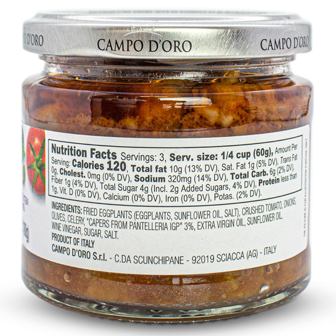 Wholesale Italian Food - Wholesale Pickled Vegetables - Campo D'Oro Eggplant Caponata Appetizer1