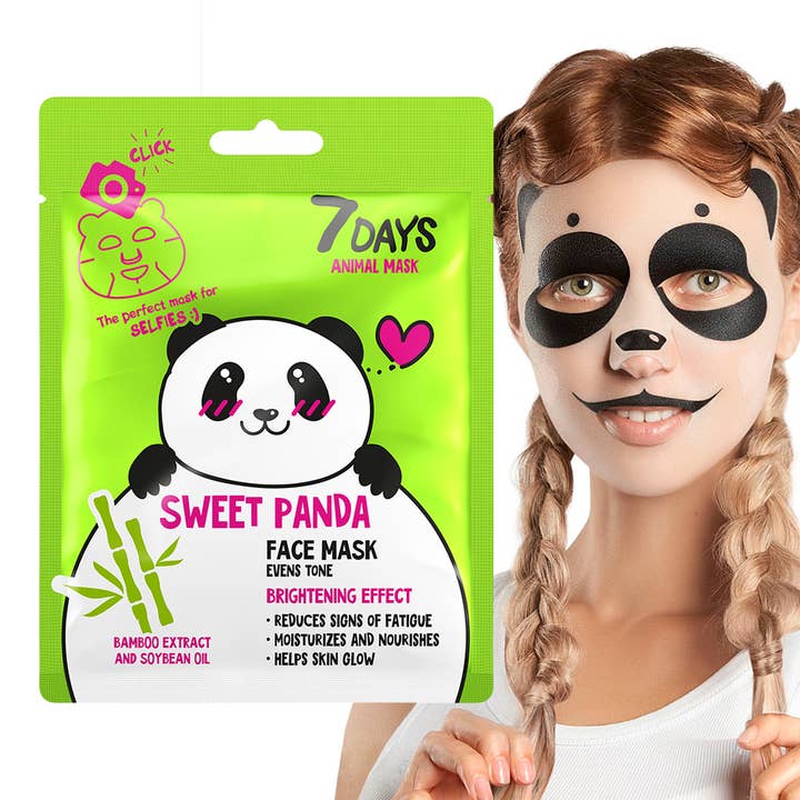 7DAYS ANIMAL MASK, Maschera Viso in Tessuto SWEET PANDA per la vendita all'ingrosso da parte di 7days