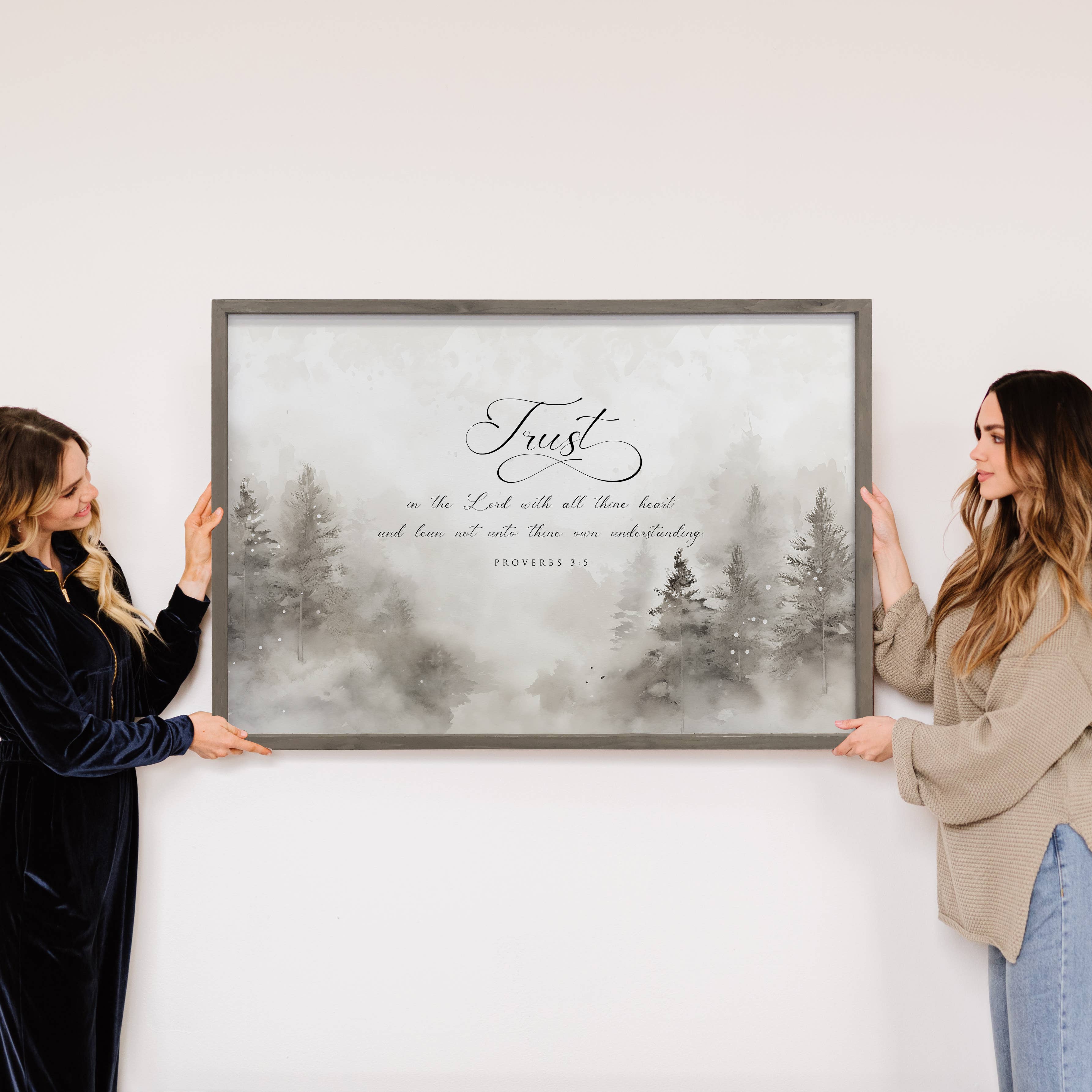 Hangout Home - Wholesale Art Print - Trust In The Lord - Scripture Canvas Art - Wood Framed Decor2