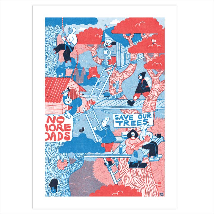 YUK FUN No More Roads Riso Print for wholesale by YUK FUN