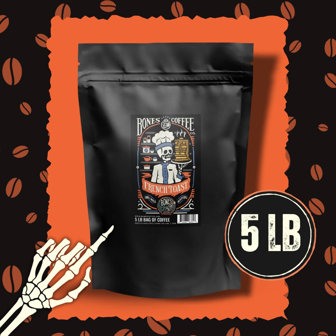Bones Coffee Company - Wholesale Coffee Beans - French Toast Coffee | 5lb Bulk | Whole Bean & Ground