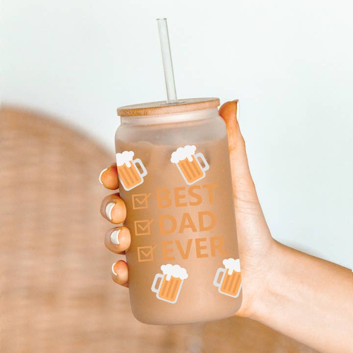 Oily Graphic Creations – wholesale Sublimation transfer – Best Dad Ever Beer Mugs-16oz UV DTF Wrap1