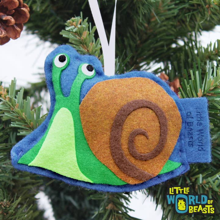 Horatio the Snail Ornament for wholesale by Little World of Beasts