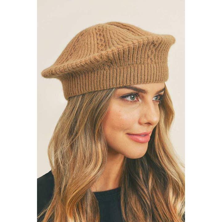 anbfashion – wholesale Basker - Dam – Solid Stickad Beret 83