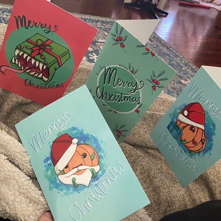 Burrows Arts - Wholesale Christmas card - Pepon the Pumpkin - Christmas Card2