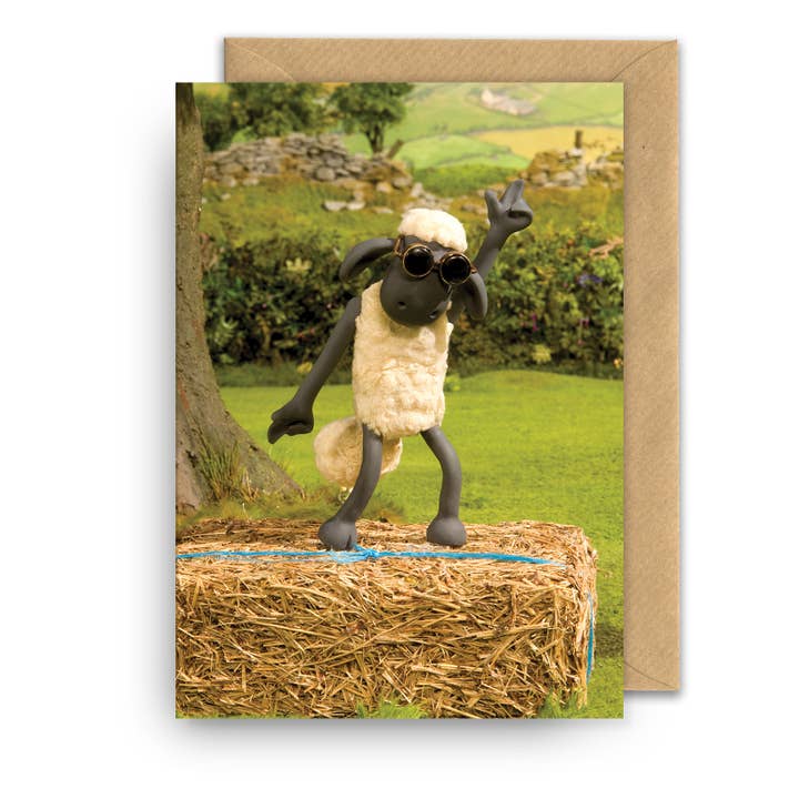 Wenskaart - Shaun het Schaap - Disco Pose voor wholesale door Hype Associates Ltd