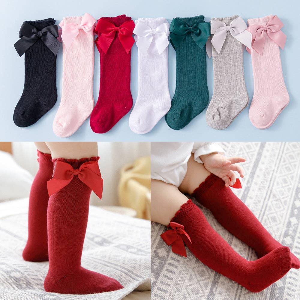 KiddieKickz - Wholesale Socks - Kids - Girls Solid Color Bow Accessories Socks9