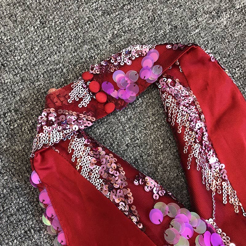 Color as pictures DR546 Vibrant Sequin Floral Embroidered Mesh Halter Dress for wholesale on Faire10