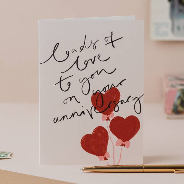 'Loads of Love to you on your Anniversary' Card for wholesale by Oh Squirrel