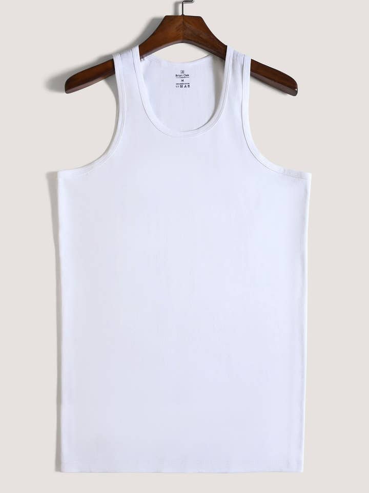 White Regular Fit 100% Cotton Vest for wholesale by Brian Oak Limited