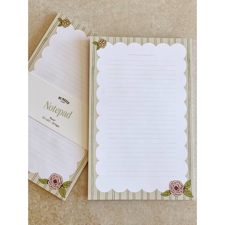 Bloc-notes à rayures roses 5,5 x 8,5 pour la vente par re:mused studio