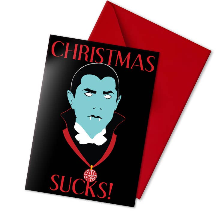 Biglietto di Natale da Vampiro che Fa Schifo per la vendita all'ingrosso da parte di The Misfit Paper Co.