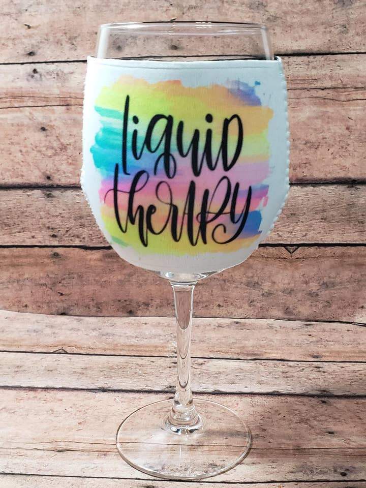 Liquid Therapy Wine Glass Sleeve Wrap for wholesale by Glitter and Glue 4 You