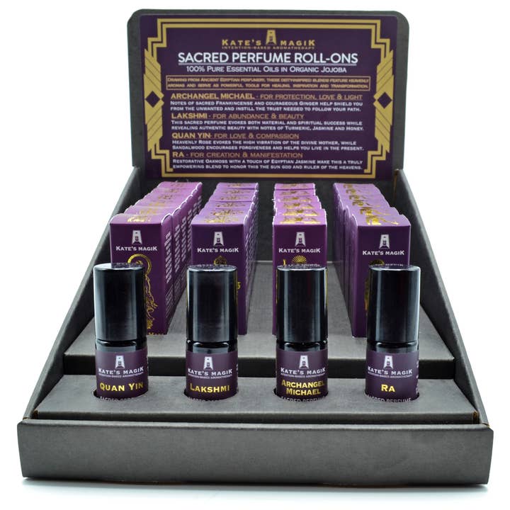 Sacred Perfume Starter Set Display for wholesale by Kate's Magik