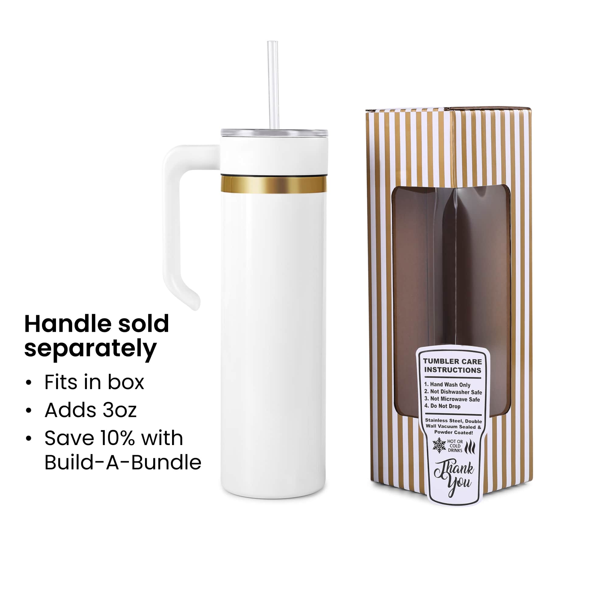 MakerFlo - Wholesale Insulated mug/tumbler - 20oz Skinny Gold1
