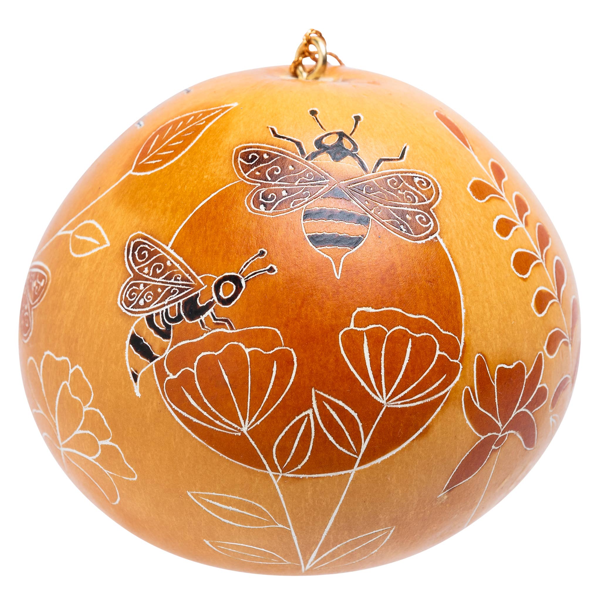 Lucuma Designs - Venta al por mayor Adornos - Adorno de calabaza con forma de abeja y flores silvestres, regalo natural2