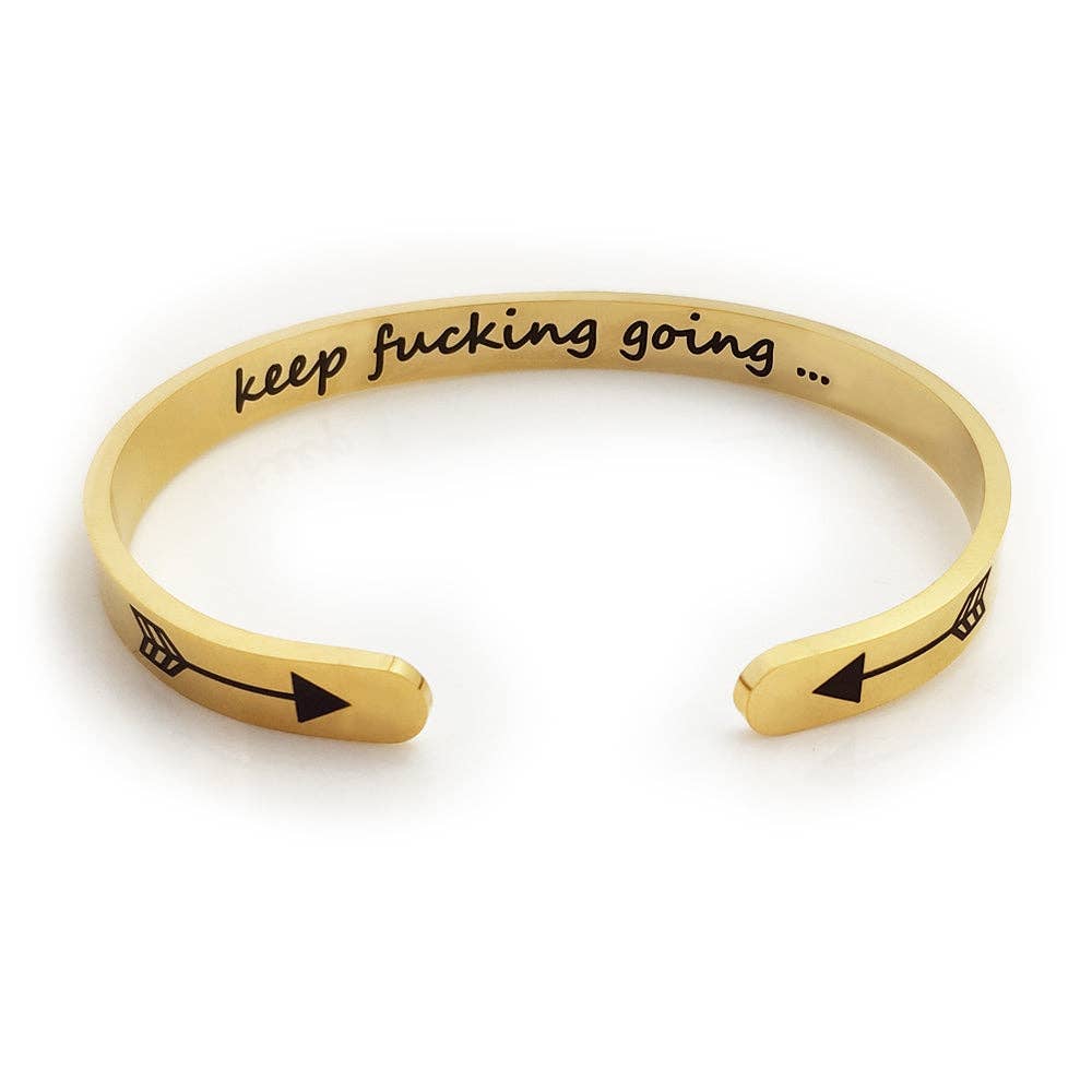 Engraved4Ever – wholesale Cuff bracelet – Hidden Message Keep Fucking Going Inspirational Bracelet Bangle Mantra Quote Steel Motivational Cuff2