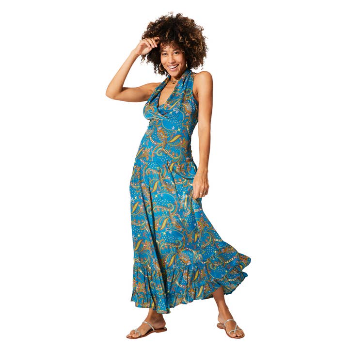 LONG SLEEVELESS SUMMER DRESS MCMAXI0168K for wholesale by Aller Simplement