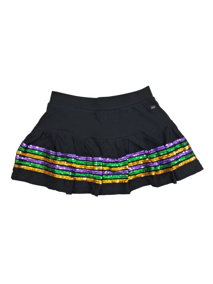 Gonna per adulti con paillettes - nera per la vendita all'ingrosso da parte di Mardi Gras Creations