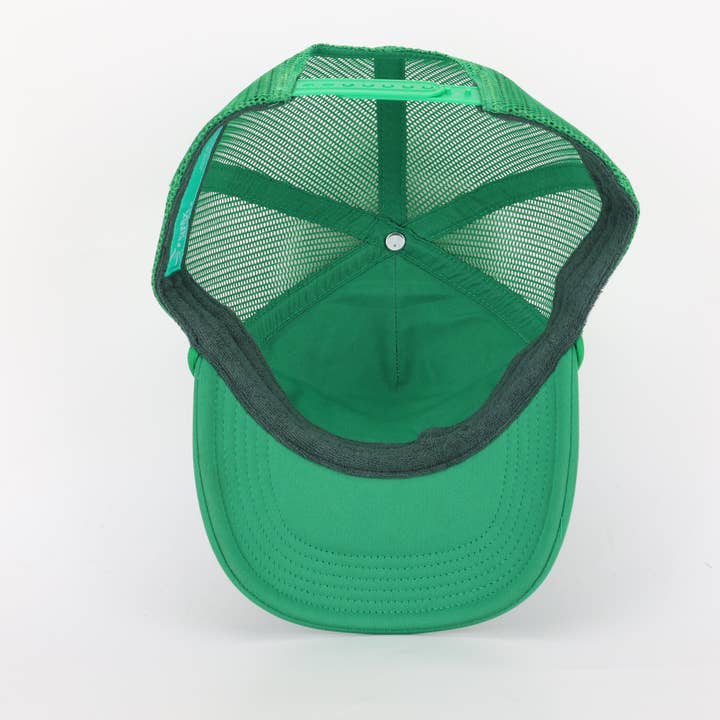 Meet Me Under The Mistletoe Trucker Hat in Green for wholesale on Faire7