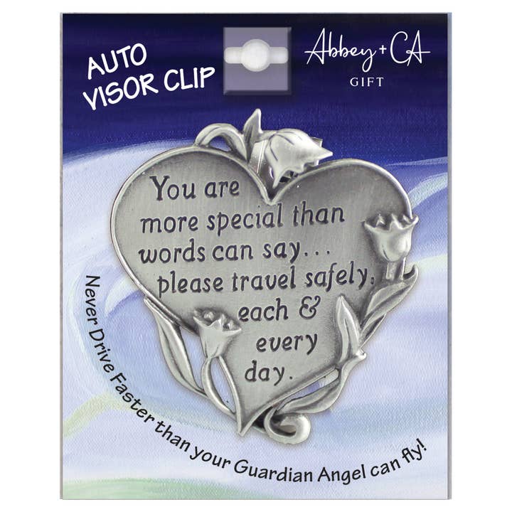 Abbey & CA Gift - Wholesale Car Decorative Charm - Unisex - You Are More Special Heart Visor Clip