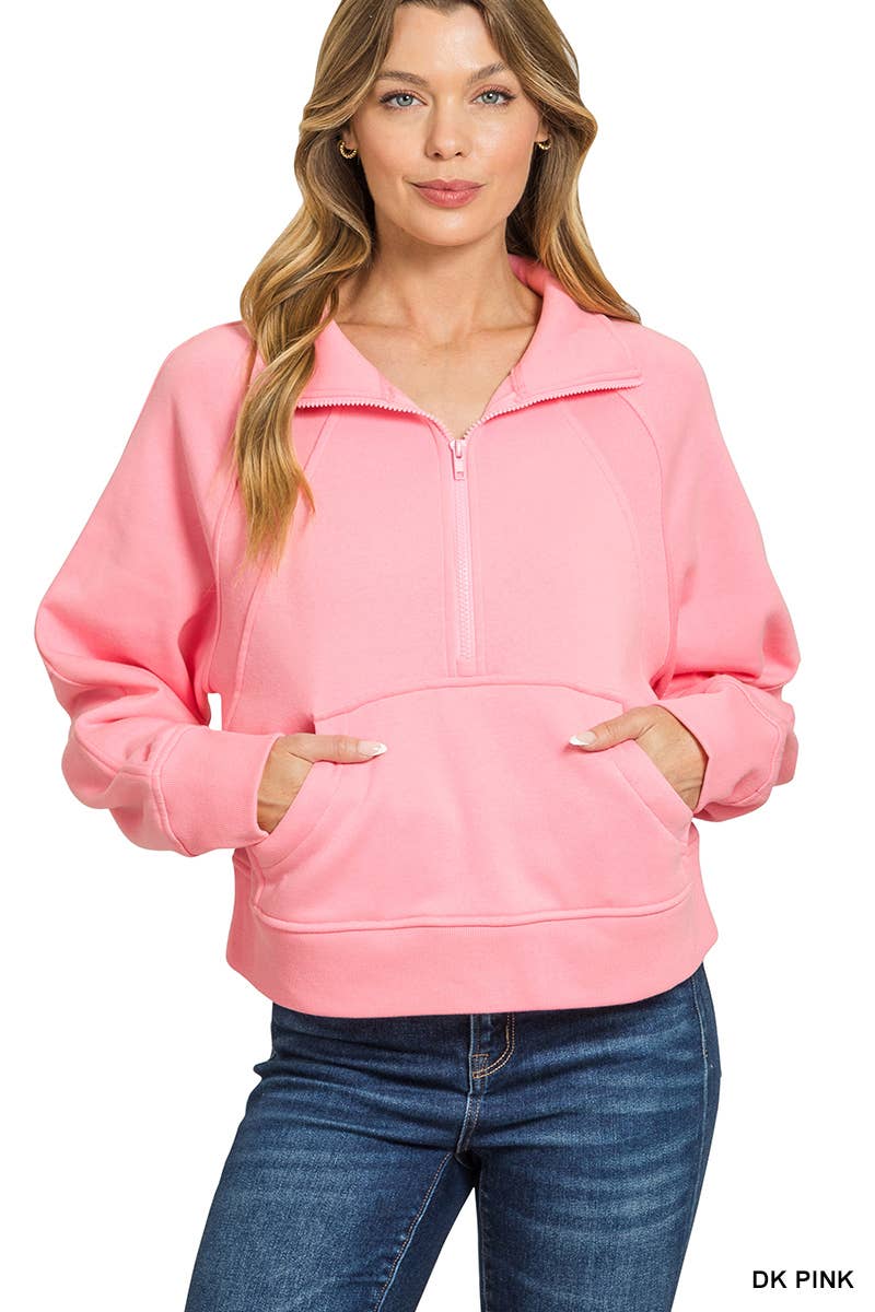 42POPS - Wholesale Sweatshirt - Women's - `.Half Zip Cropped Pullover28