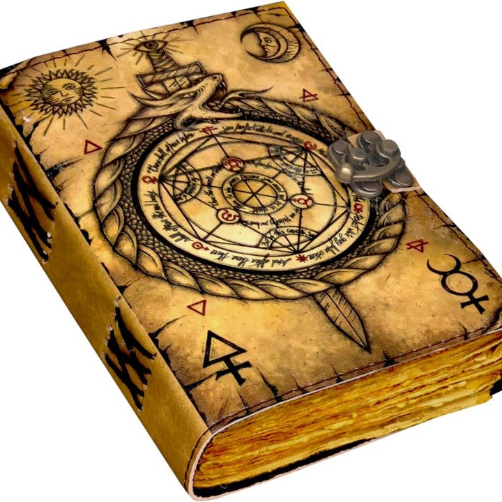 Exclusive Art Inc – Diário por atacado – Diário de Feitiçaria Grimoire - Livro de Feitiços de Couro do Alquimista5