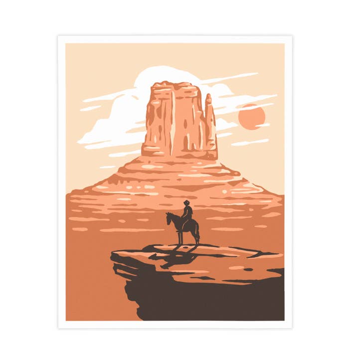 Red Hills - Western Desert - Illustration Print for wholesale by Kamin Tersieff