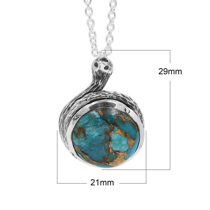 Jay Jools - Wholesale Pendant/charm necklace - Handmade Turquoise Pendant: 925 Silver Snake Unique Jewelry13