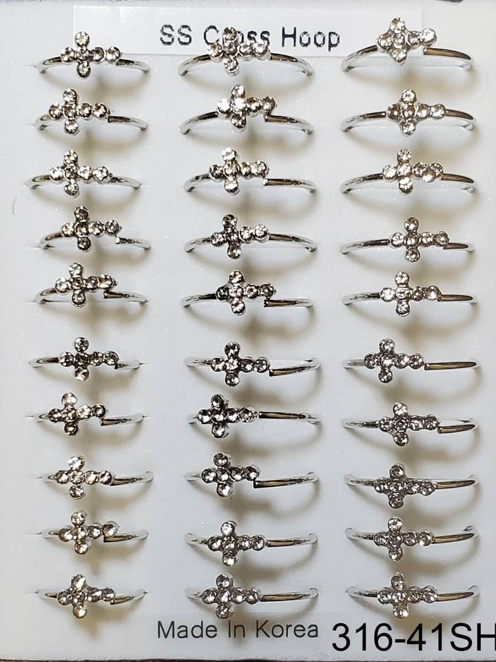 Anneau nasal en forme de croix en argent en vrac pour la vente par etreM