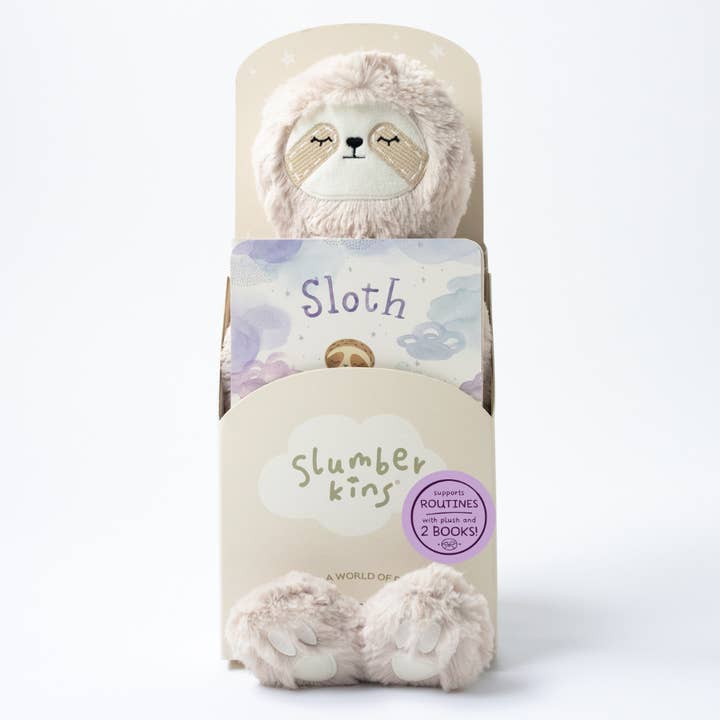 Slumberkins Inc. - Wholesale Stuffed/Plush Toy - Kids & Baby - Sloth's Routines Plush Set - with 2 books!1