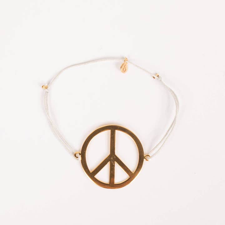 Bohemia Design - Wholesale Charm/Dangle Bracelet - Gold Peace Bracelets, Large, Assorted Colours