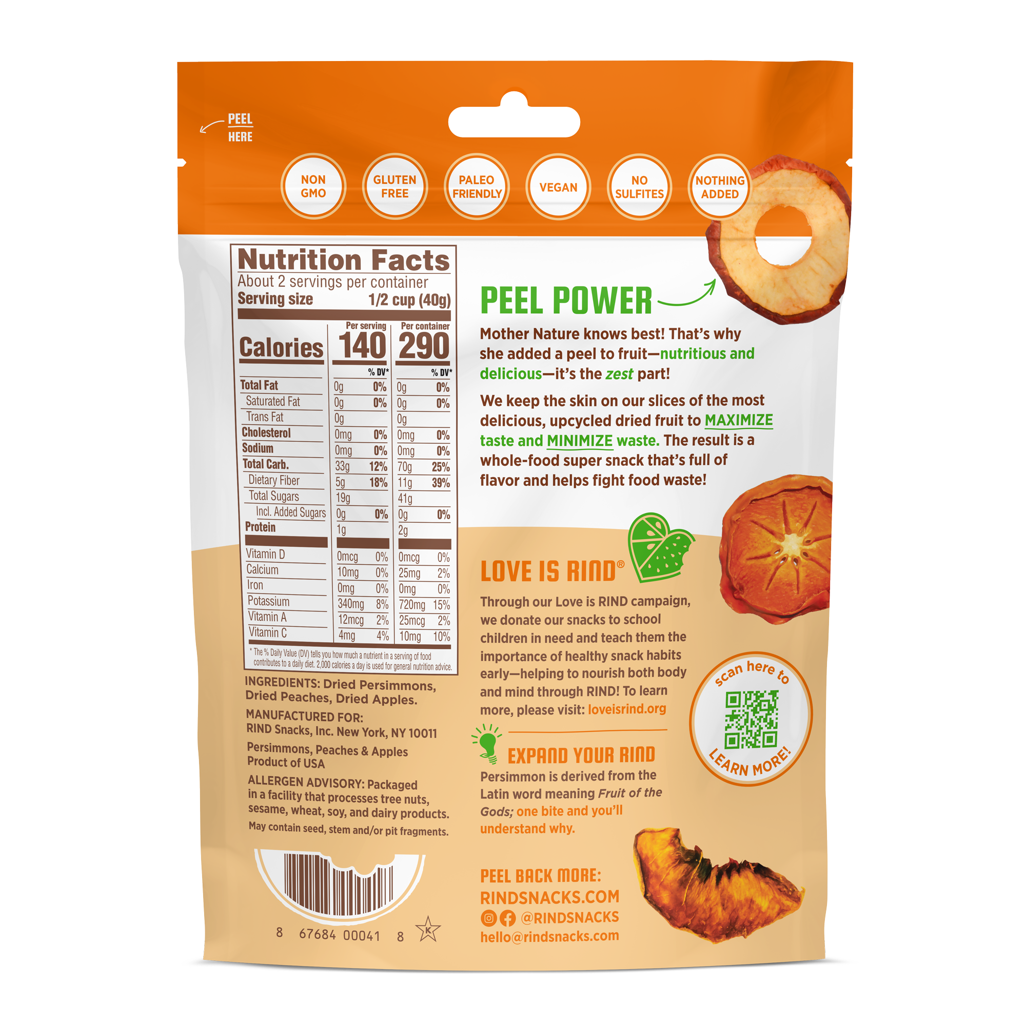 RIND Small Batch LLC - Wholesale Dried/Dehydrated Fruit - Orchard Blend, Skin-on Dried Fruit - 3oz1