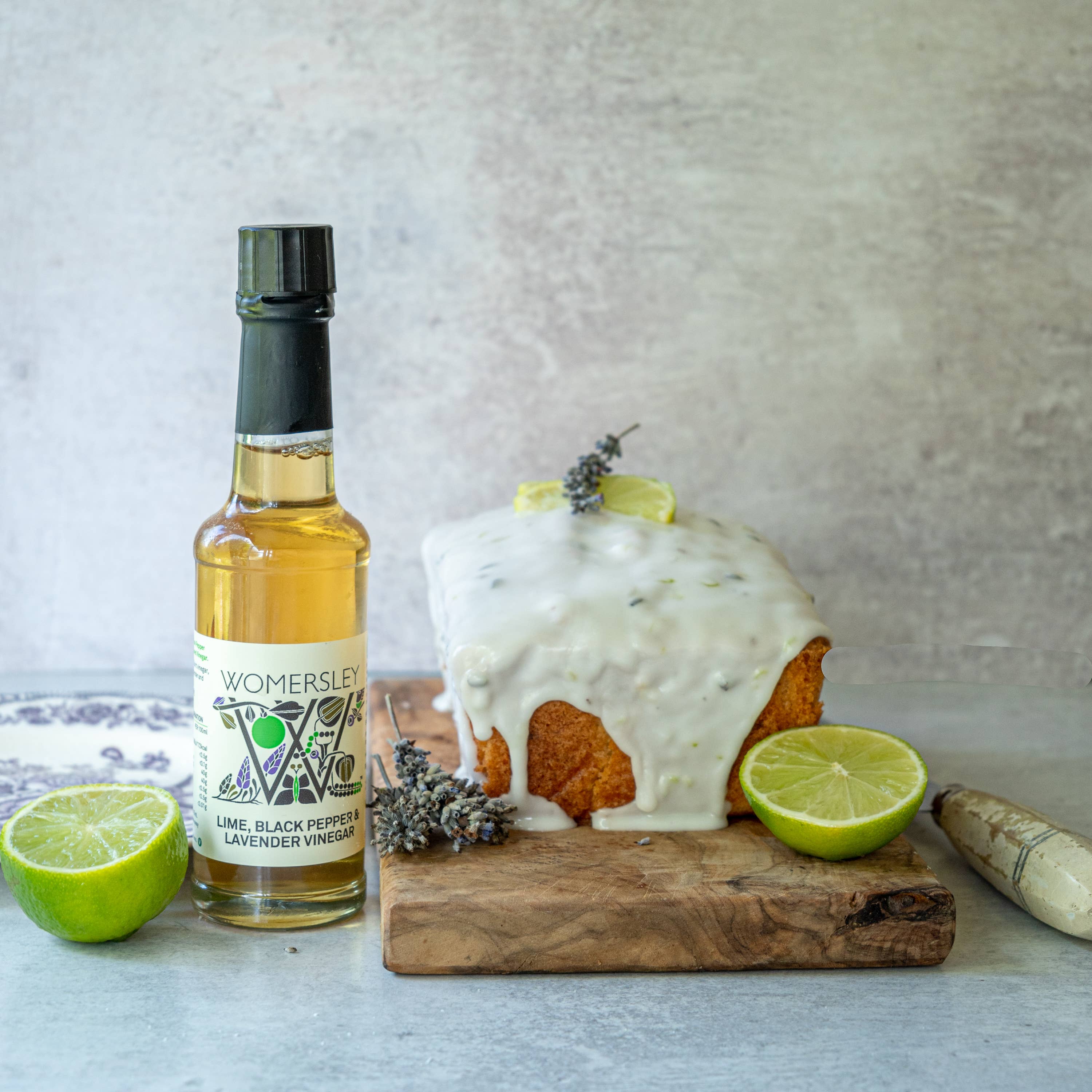Womersley Foods – Großhandel Essig – Limetten-, schwarzer Pfeffer- und Lavendelessig — zitronig und würzig2