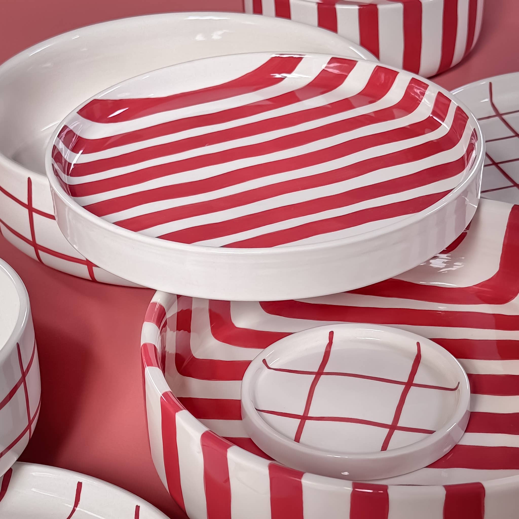 Magazin Minori - Wholesale Coffee Mug - Becher Stripes - tramonto red7