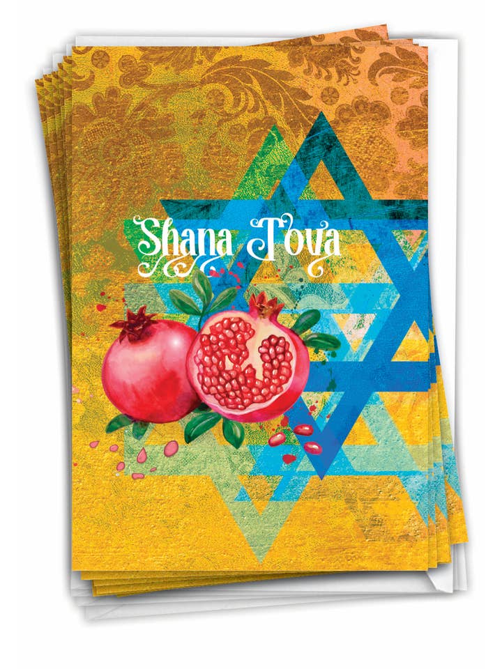 Box of 12 Rosh Hashanah Card - Shana Tova Greetings-Star for wholesale by NobleWorks