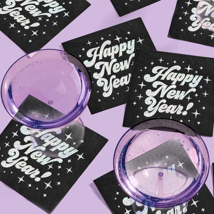 xo, Fetti - Wholesale Disposable Napkin - Happy New Year! Napkins - 50 foil napkins