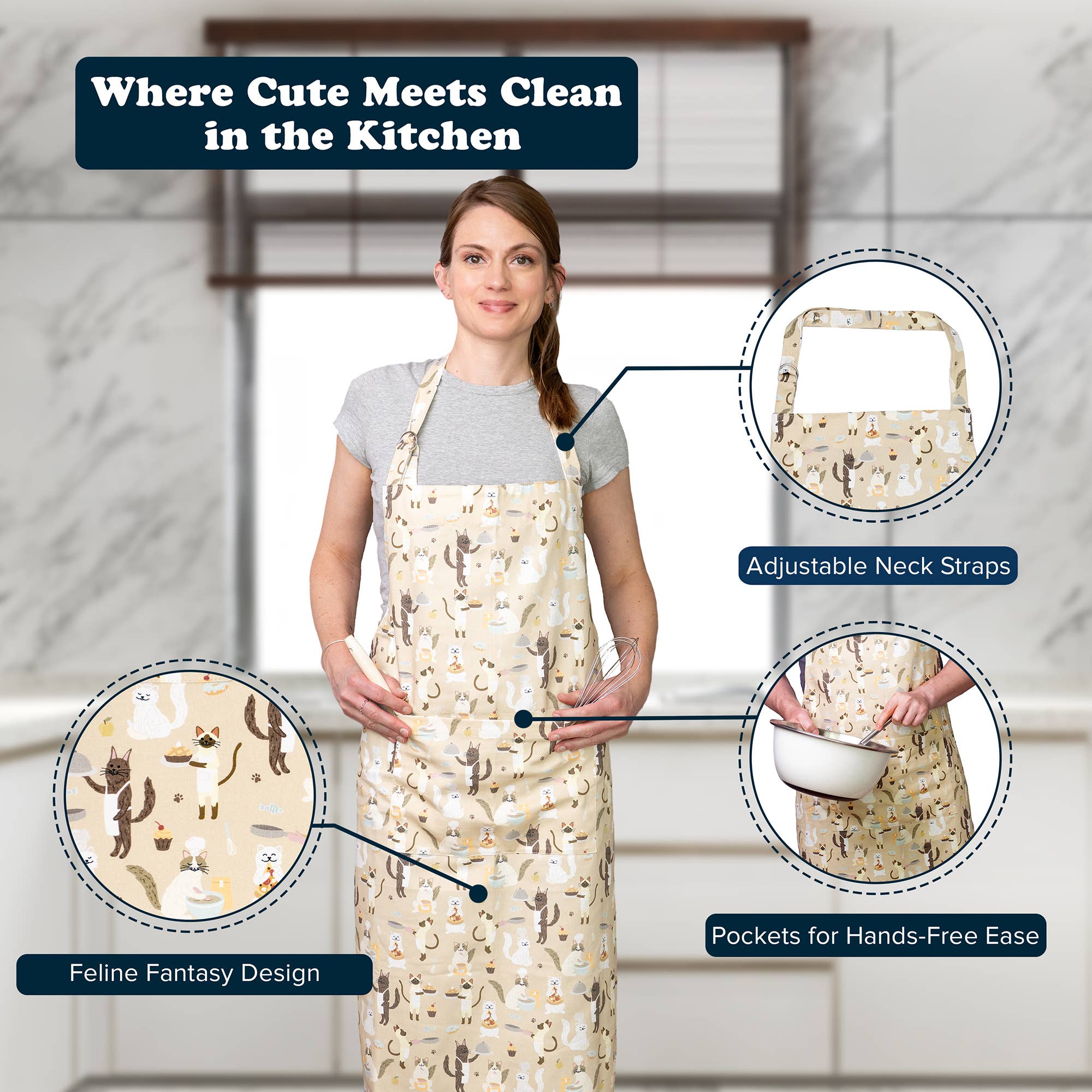 Puppington – wholesale Apron – Feline Foodies Apron Gift for Cat People, Cat Ladies & Cooks3