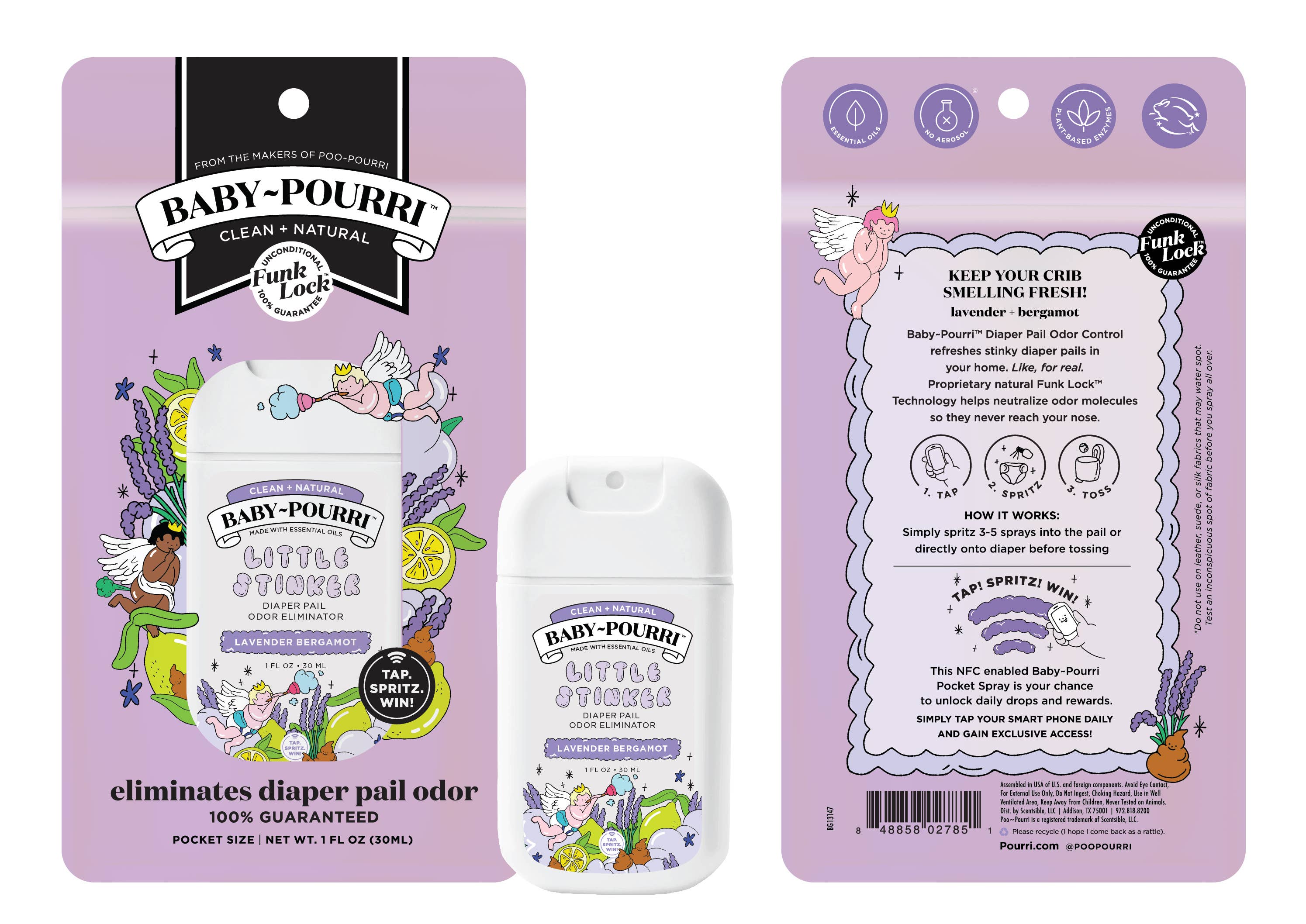 ~Pourri - Wholesale Diaper Bag - Baby - Baby~Pourri Little Stinker Diaper Pail Pocket Spray in Pouch2