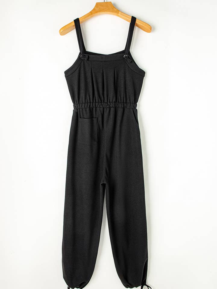 Lovesoft - Wholesale Jumpsuit - Women's - Women's Knotted Straps Button Textured Drawstring Jumpsuit13
