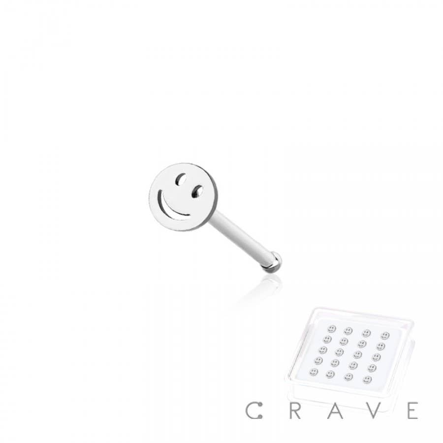 CRAVE – Großhandel Nasenring – 20 STÜCK SMILE FLACHKOPF 316L CHIRURGENSTAHL NASENRING BOX2