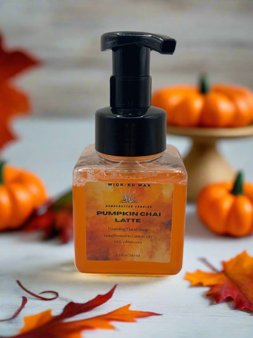 Wick-ed Wax Candles - Wholesale Hand Soap/Wash - Pumpkin Chai Latte- Fall Foaming Hand Soap
