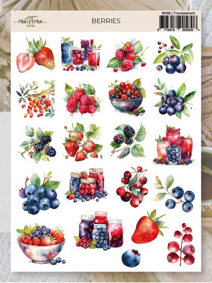 Berries | Stickers for wholesale by Plan & Plot Studio