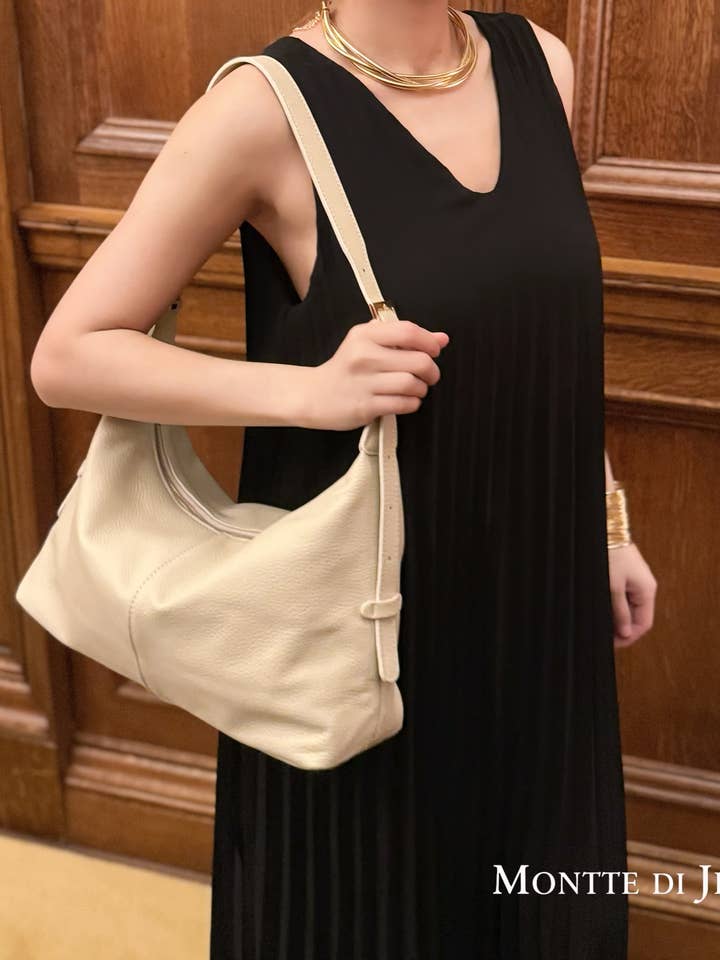 Italiaanse Leren Convertible Schouder Crossbody Hob Tas voor wholesale door MONTTE DI JINNE