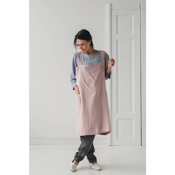 Epic Linen – wholesale Apron – Linen Japanese Style Apron in Various Colors2