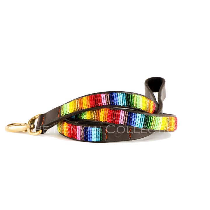 Rainbow Beaded Dog Lead for wholesale by The Kenyan Collection Inc. dba TKC Inc