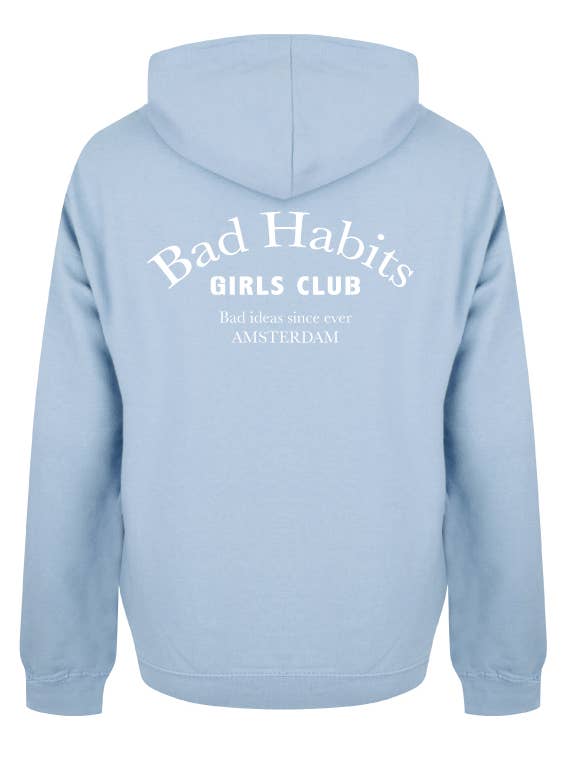 COUTURE AMSTERDAM hoodie soft blue voor wholesale door Bad Habits Girls Club