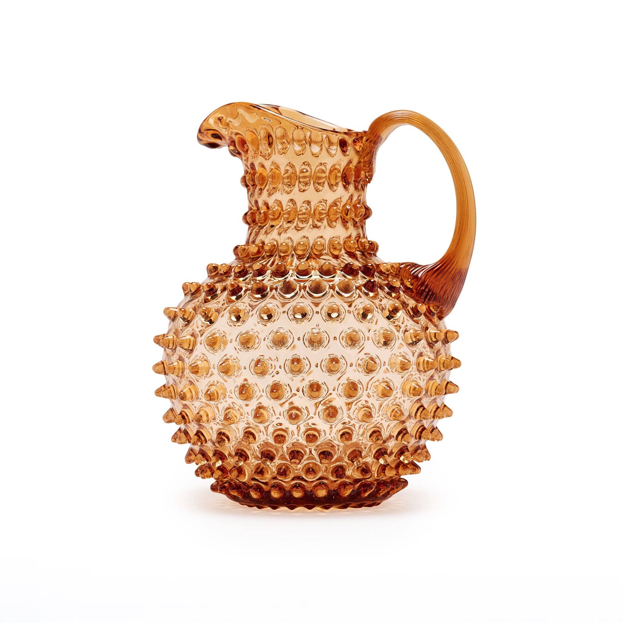 Maure Luxury Gifts - Vente Pichets - Pichet en verre à clous | Or miel | 2L | Cruche vintage