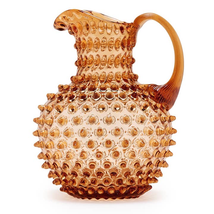 Maure Luxury Gifts - Vente Pichets - Pichet en verre à clous | Or miel | 2L | Cruche vintage0